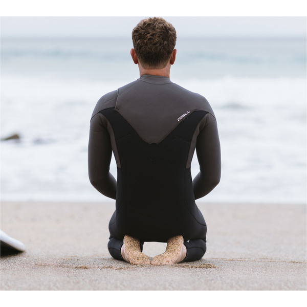 2026 Gul Mens Yulex Flexor 5/4mm Chest Zip Wetsuit FX1221-BKGY - Black / Grey
